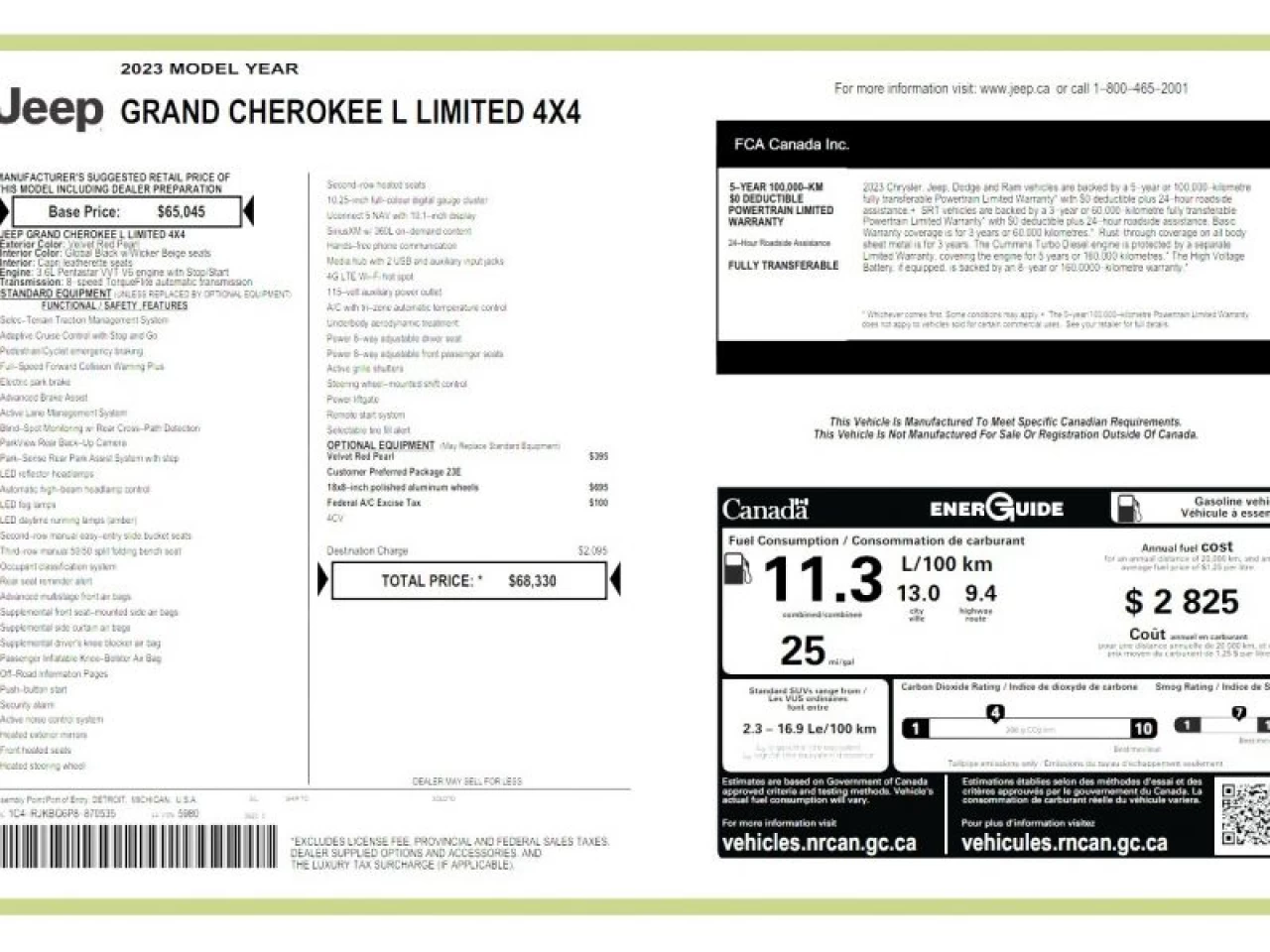 2023 Jeep Grand Cherokee L Limited 4x4 Image principale