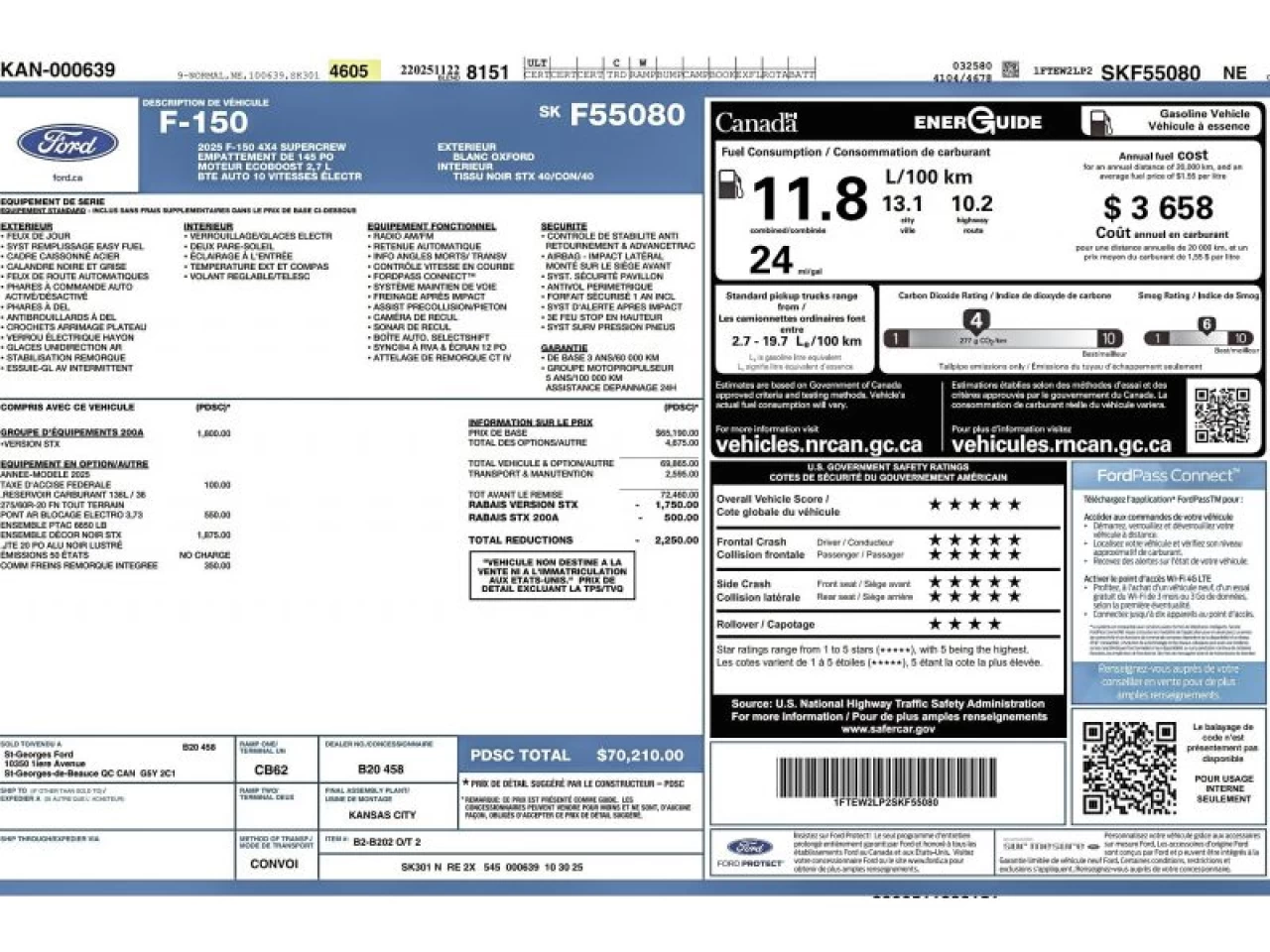 2025 Ford F150 STX 4WD SuperCrew 5.5' Box V6 ECOBOOST Image principale