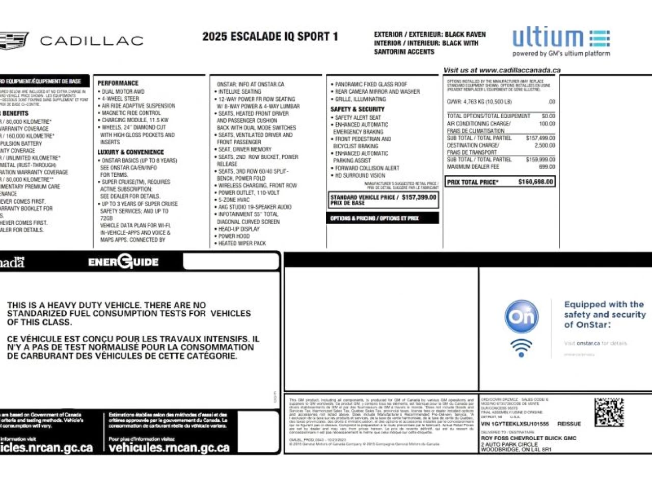 2025 Cadillac Escalade AWD Sport 1 wrap satin valeur 10000$ Image principale